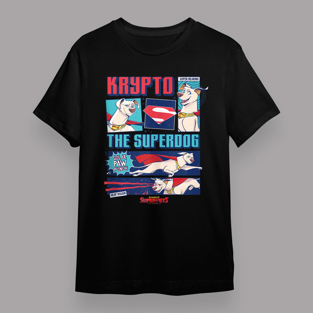 DC League Of Super-Pets Krypto The Superdog Comic Panels T-Shirt