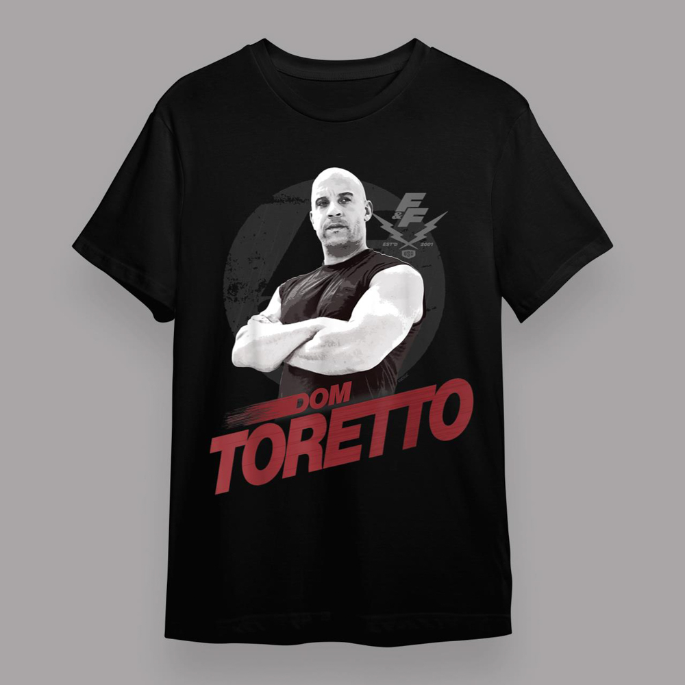 Fast And Furious Dom Toretto Gray Hue Portrait T-Shirt