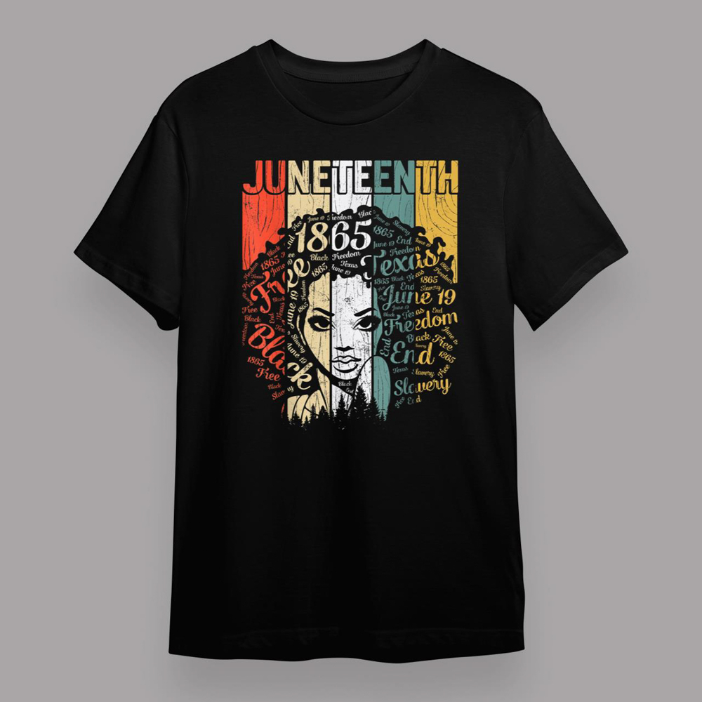Juneteenth Flag BLM Afro Women June 19 1865 African American T-Shirt Vintage (Copy)