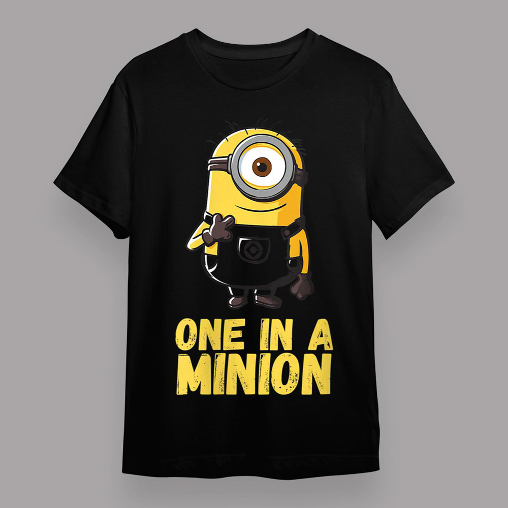 Womens Despicable Me Minions One In A Minion Yellow Text T-Shirt