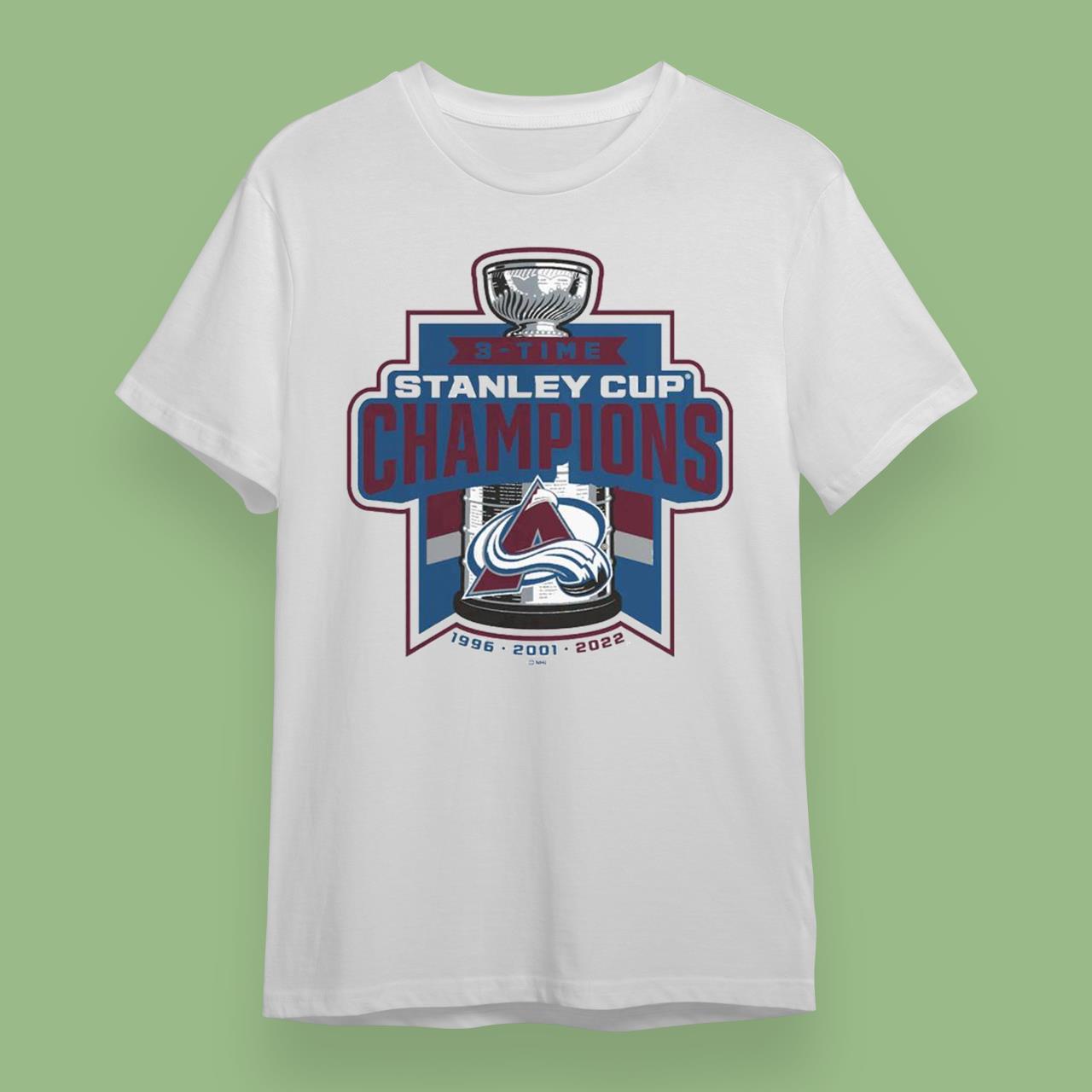 Colorado Avalanche 3 Time Stanley Cup Champions T-shirt