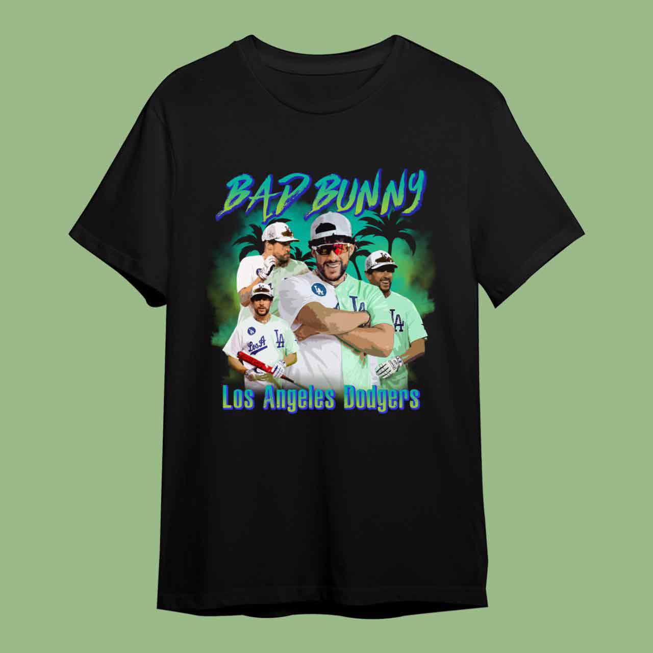 LA Los Angeles Dodgers Bad Bunny Dodgers Shirts - Chow Down Movie