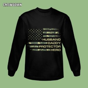 Fathers Day Gifts For Husband Mens Husband Daddy Protector Hero Shirt Fathers Day Flag Sweatshirt