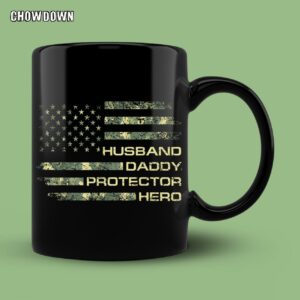 Fathers Day Gifts For Husband Mens Husband Daddy Protector Hero Shirt Fathers Day Flag Mug
