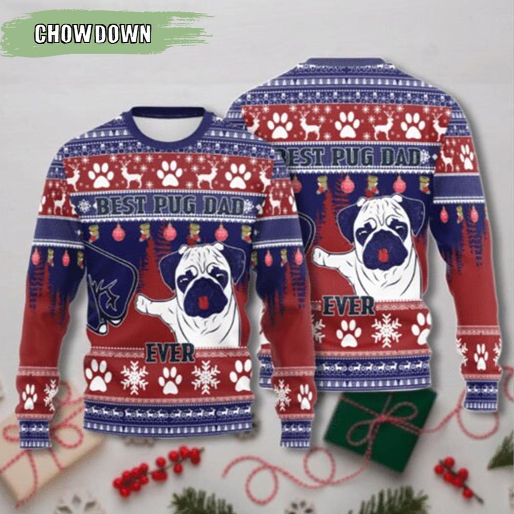 Graphic Dog Pug Funny Art Dog Christmas Ugly Sweater- Christmas Gifts 2023