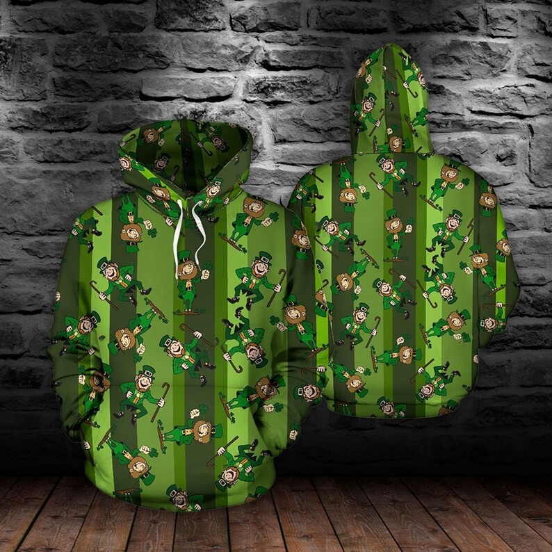 St Patrick's Day Gnome Hoodie 3D
