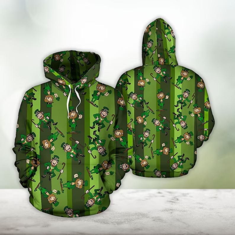 St Patrick's Day Gnome Hoodie 3D